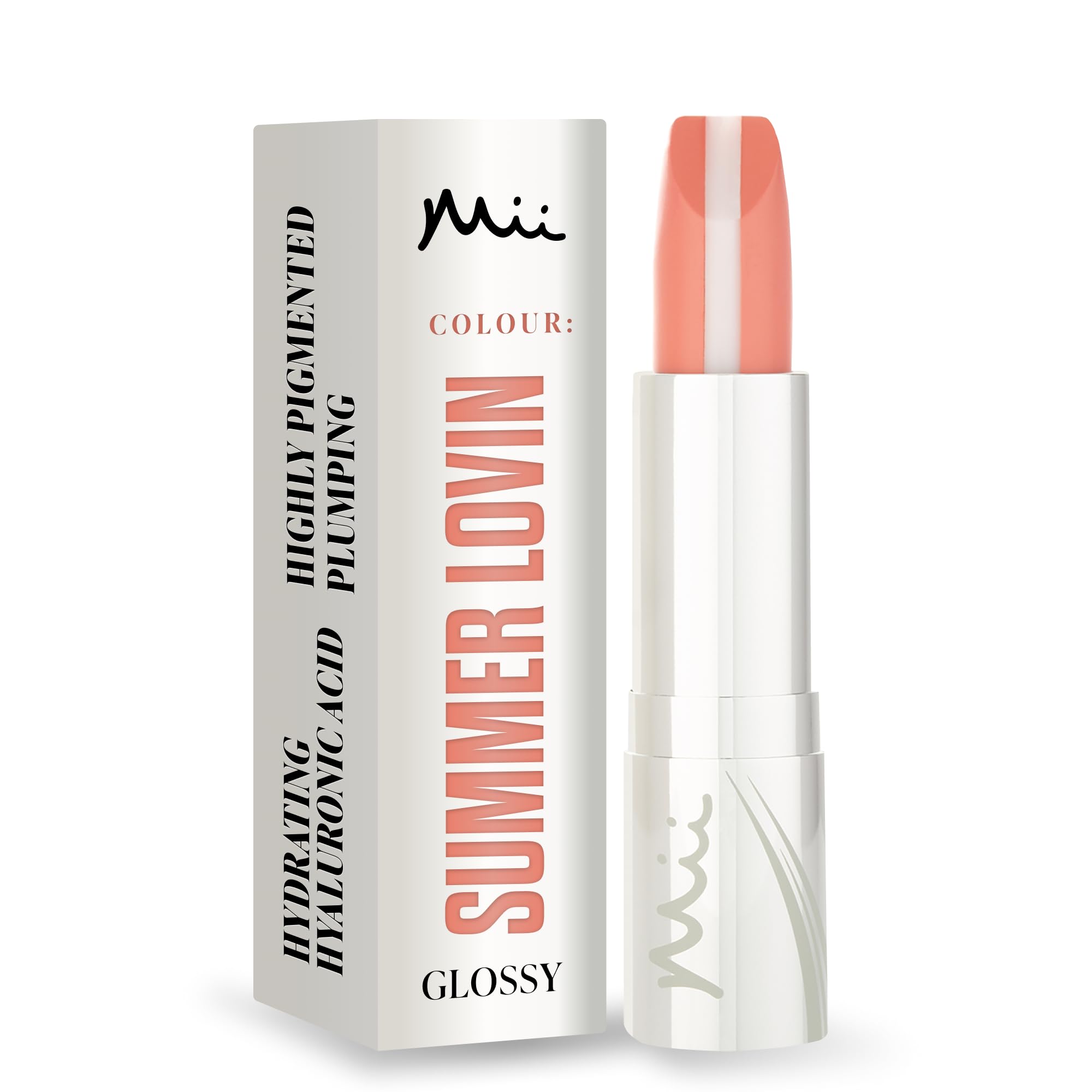 Mii Cosmetics HydraBoost Lip Lover Lipstick, Long Lasting, Packed with Hyaluronic Acid, High Impact Colour, Glossy Luminous Finish, Moisturising Lipstick for Healthy & Plump Lips, Summer Lovin'