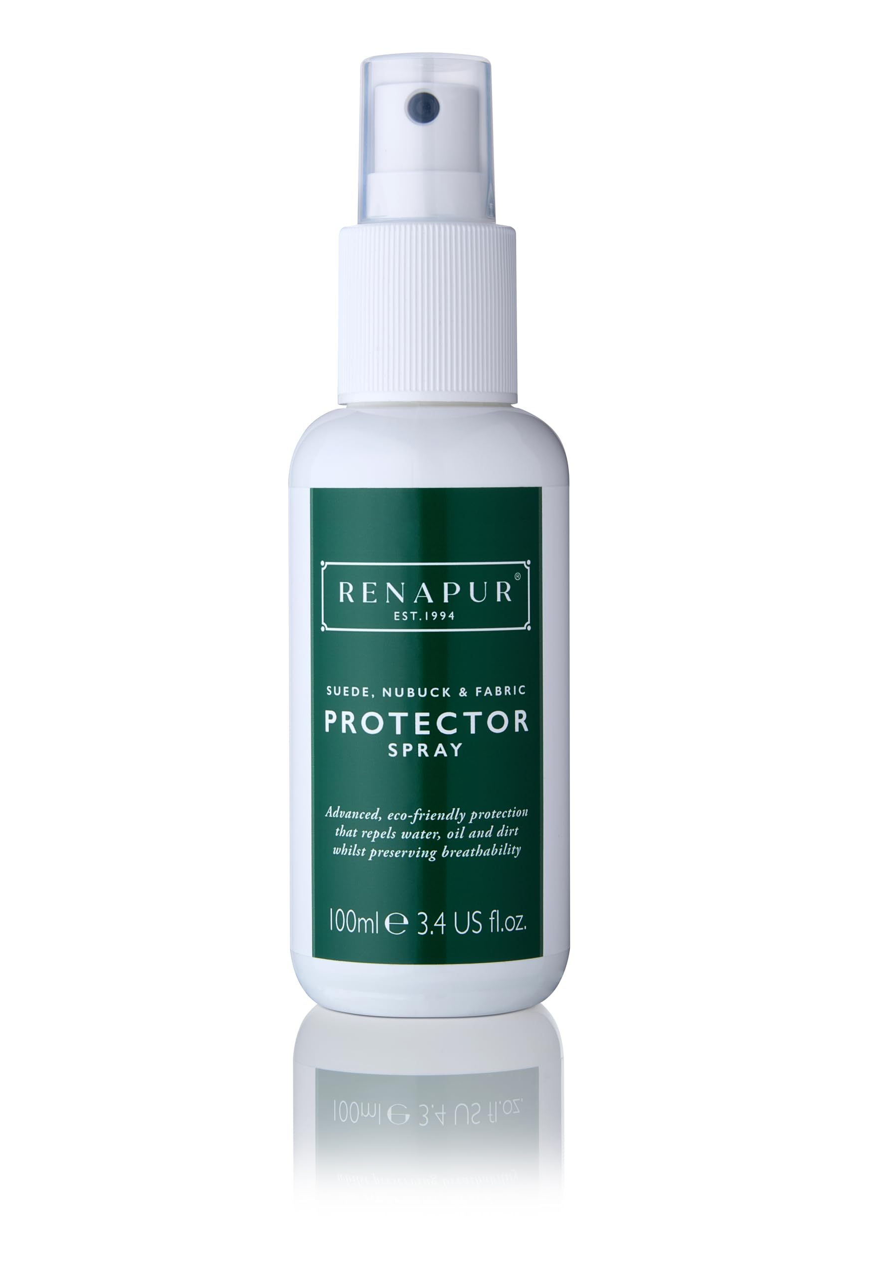 Renapur Suede, Nubuck, Fabric Waterproofing/Stain Protection — Eco-Friendly, Non-Toxic, for Shoes, Boots, Trainers & Clothing (100ml Spray Bottle) - Packaging May Vary