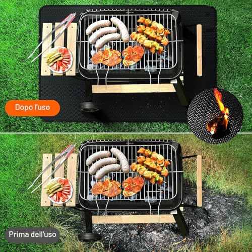 Alckijy Fire Retardant Mat | Foldable Heat Resistant Mat 100*150cm | Floor Protection Mat | Grill Mats | Anti Spark Plate | for BBQs, Stoves, Floors, Lawns
