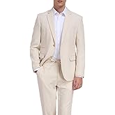 Aowdoy Men's Linen Suits Set 2 Piece Casual Lightweight Blazer Jacket and Pants for Wedding Vacation Business Prom