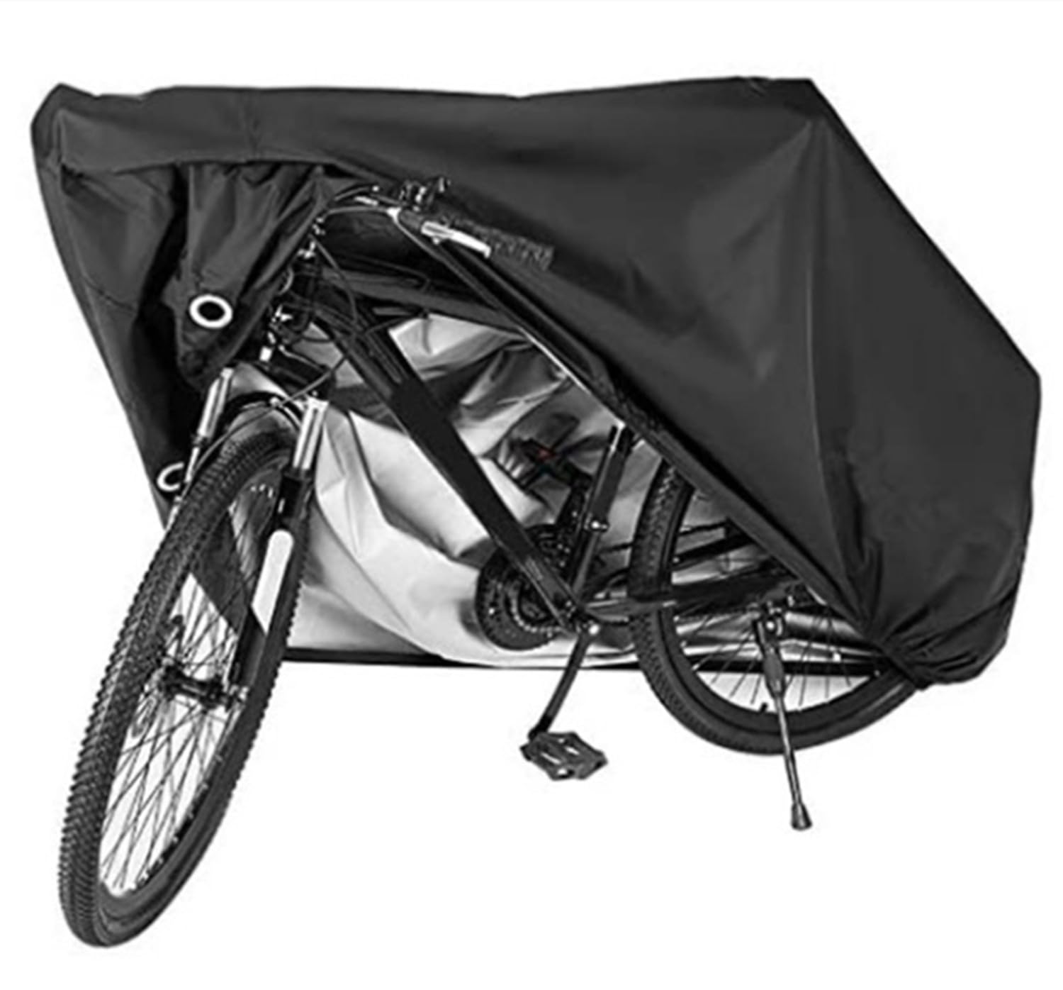 LATRAT Outdoor Waterproof Bicycle Protective Tarpaulin, 210D Cover, Suitable for Bicycles and Electric Motorcycles, Can Cover Up To Two Bikes (Black, 200 x 70 x 110 cm)