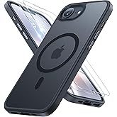 miracase for iPhone 16e case &amp; iPhone 17e Case for MagSafe [with 2&times;9H+ Screen Protectors] TOP Military-Grade Protection Shockproof with Velvet Touch for iPhone 16e/17e Phone Case 6.1", Matte Black