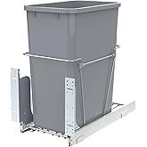 Single Pullout Trash Can for Under Kitchen Cabinets Include Single 35QT Trash Bin Doesn't Include Door Fittings, Bottom-Mount