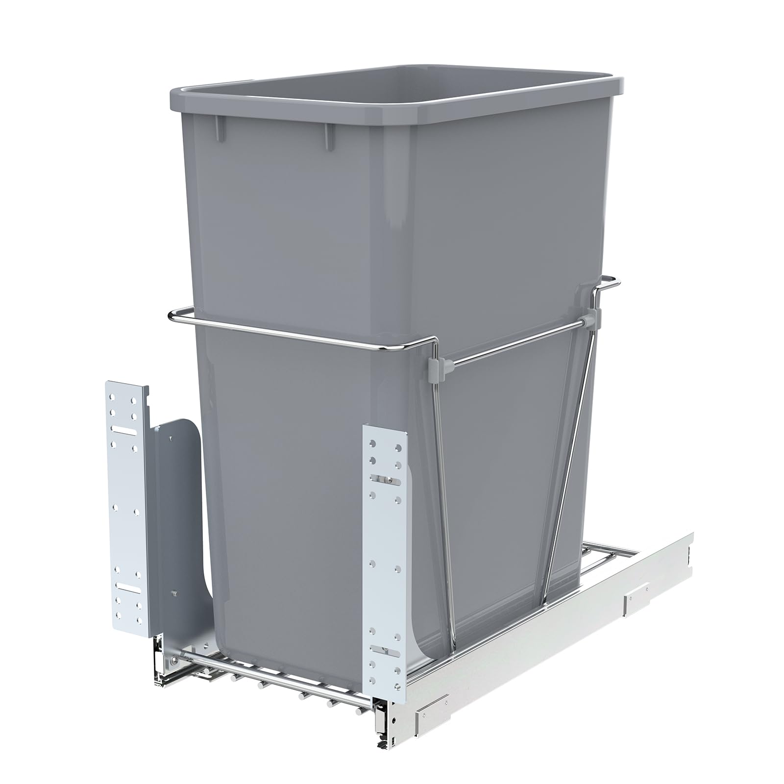 Photo 1 of Single Pullout Trash Can for Under Kitchen Cabinets Include Single 35QT Trash Bin Doesn't Include Door Fittings, Bottom-Mount Recycling Bin