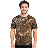 Authentic Realtree Camouflage Short Sleeve Polye Tee - Scent Control & Moisture Wicking UPF 30 | Unisex Adult Crewneck Shirt