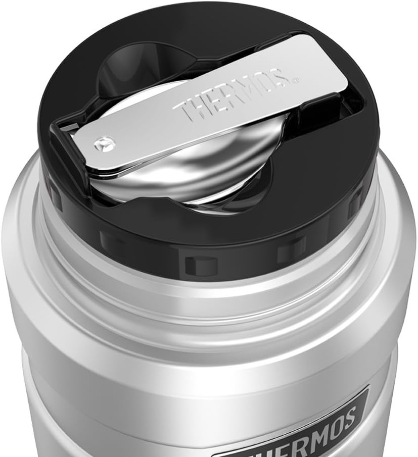 Thermos Stainless King 16 Ounce Food Jar with Folding Spoon, Stainless Steel: Kitchen & Dining
