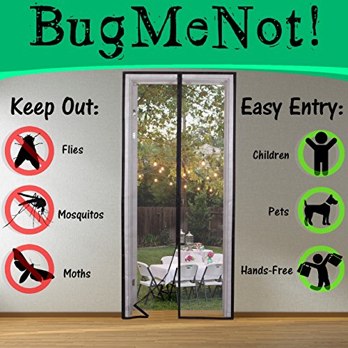 Magnetic Screen Door Full-Frame Velcro Edges 26 Concealed Magnets Hands Free Closes Automatically Fits Doors Up To 36" x 82"