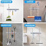 Vicloon Broom Holder Wall 4 Racks 5 Hooks Mop Organizer Tool Mount view 7