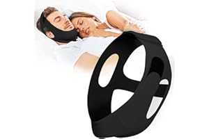 NOIKO Anti Snoring Chin Strap with 3 Adjustable Velcro, High Elasticity Traceless Chin Strap for Sleeping, Anti Snoring Device Safe and Effective, Snore Stopper Breathable and Durable for Adult, Black, M