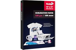 KOALA PAPER Koala Sublimation Paper 13x19 Inch 120gsm 120 Sheets, Apply for personalize Tumbler, Light Colored T-shirts and Other Sublimation Blanks, ONLY Compatible with Sublimation Ink