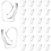 IAXSEE 24 Pieces Small Seamless Clear Adhesive Wall Hooks for Hanging, Transparent Sticky Hooks for Bathroom Bedroom Kitchen