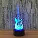 Cirkooh Electric Guitar 3D Optical Illusion Lamp 7 Colors Change Timing Remote Control and Touch Button LED Night Light Gifts Toys