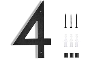 LUIETY 8 Inch House Numbers for Outside Modern | Large Floating Black House Numbers | Address Numbers/Door Garage Gate |911 Visibility Signage (4)