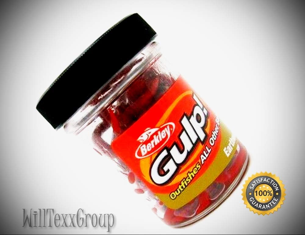 1092973 Gulp! Red Wiggler Earthworm 4" Soft Bait Fishing Lure for Fishing Bass Kayak Ice Saltwater Freshwater