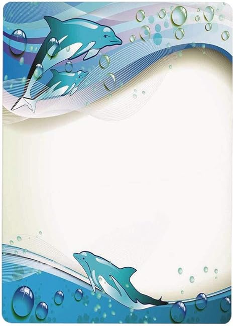 Amazon ウォールステッカー 海 水滴フレームワーク抽象 ベージュブルーアクアと海の波にかわいいイルカのイラスト50x80cm ウォールペーパー シール 模様替え 剥がせる ヨーロッパ 風景 景色 海 お洒落 で 可愛い 大きい サイズ ウォールステッカー オンライン通販