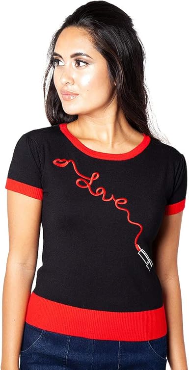 Voodoo Vixen Jade Rouge à Lèvres Pull Over Noir Amazonfr