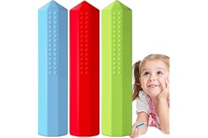 Sensory Pencil Toppers,3-Piece Silicone Pencil Tubes Chewing Aid | Colorful Calming Pen Toppers for Children, Teens, Youth, G