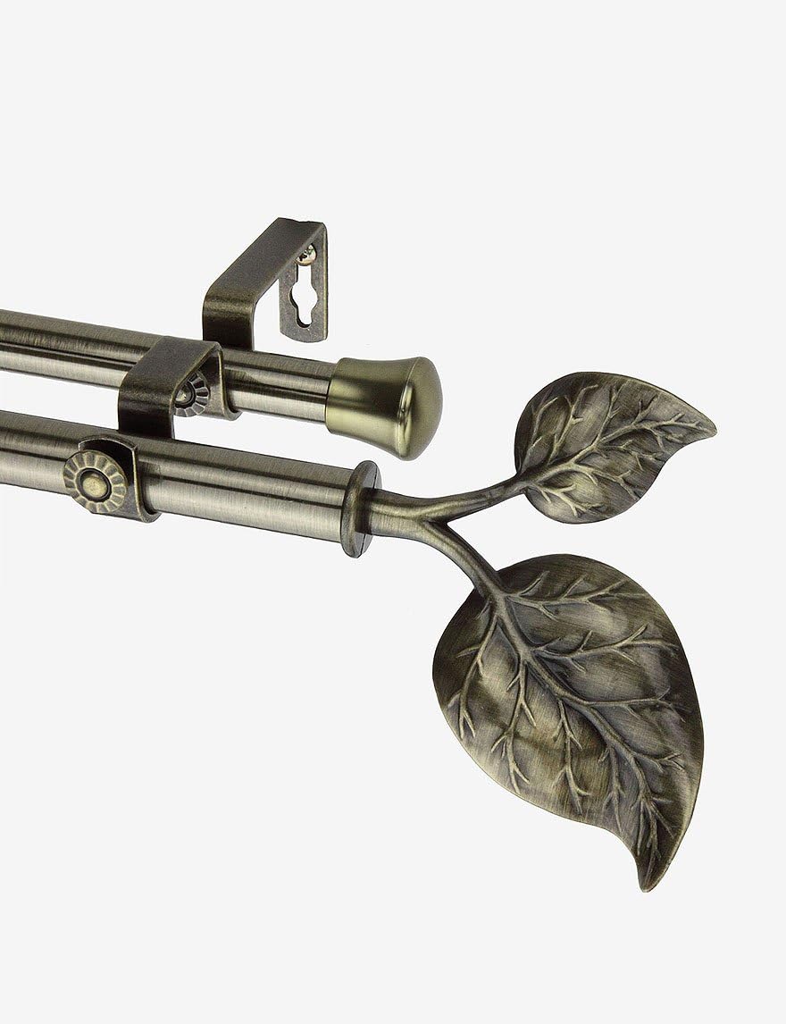 Amazon Com Modern Ivy Double Curtain Rod In Antique Brass Size