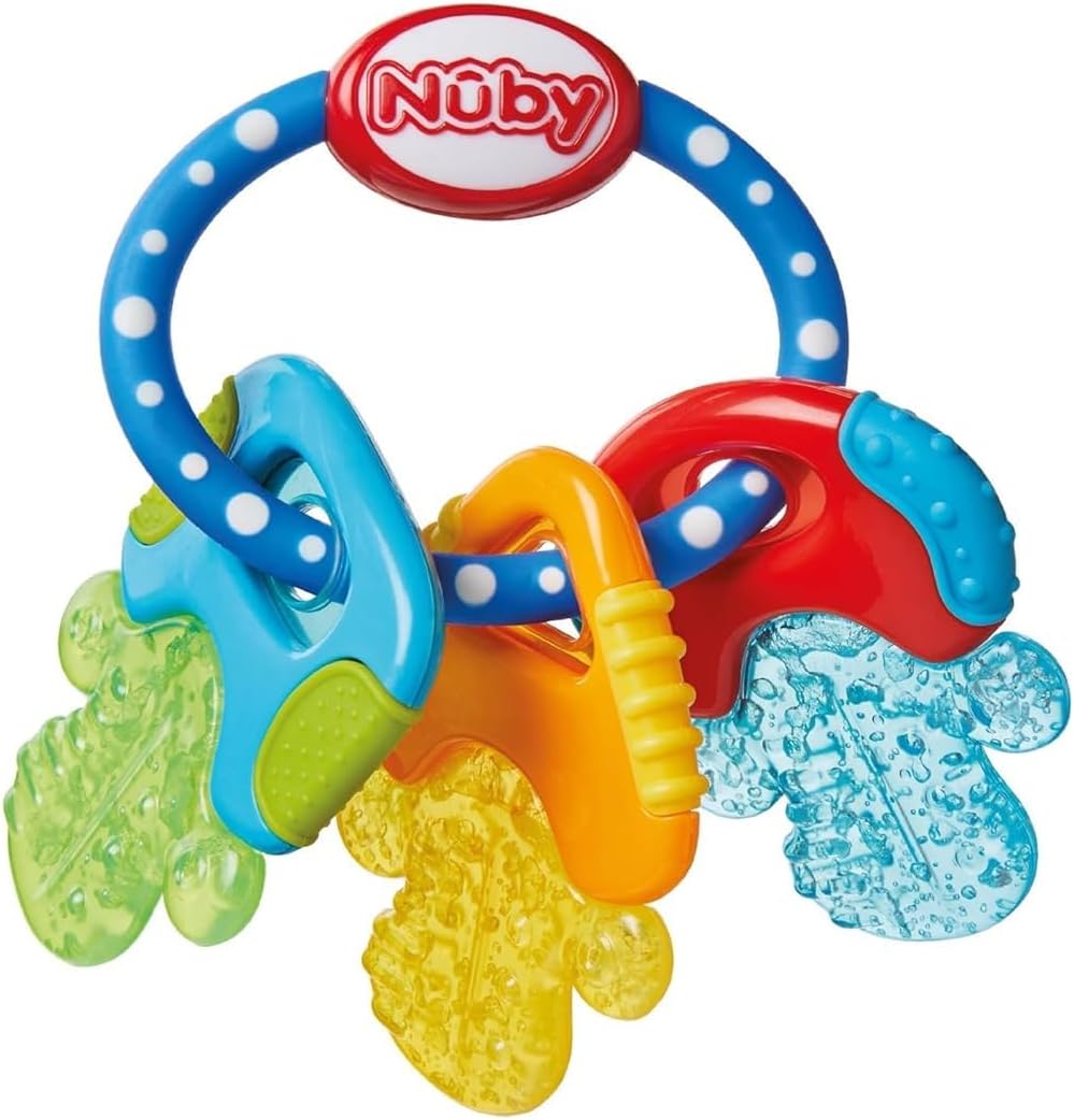 Nuby IcyBite Keys Teether Soothing 3+ Months Dual Surfaces Refrigerator Safe