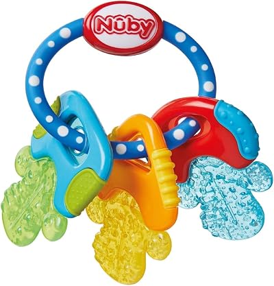 Nuby IcyBite Keys Teether Soothing 3+ Months Dual Surfaces Refrigerator Safe