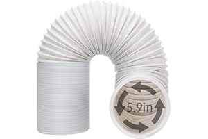 UNAOIWN Portable Air Conditioner Exhaust Hose. AC Vent Hose with 5.9"/15CM Diameter, Anti-Clockwise Thread & Length up to 78.7"