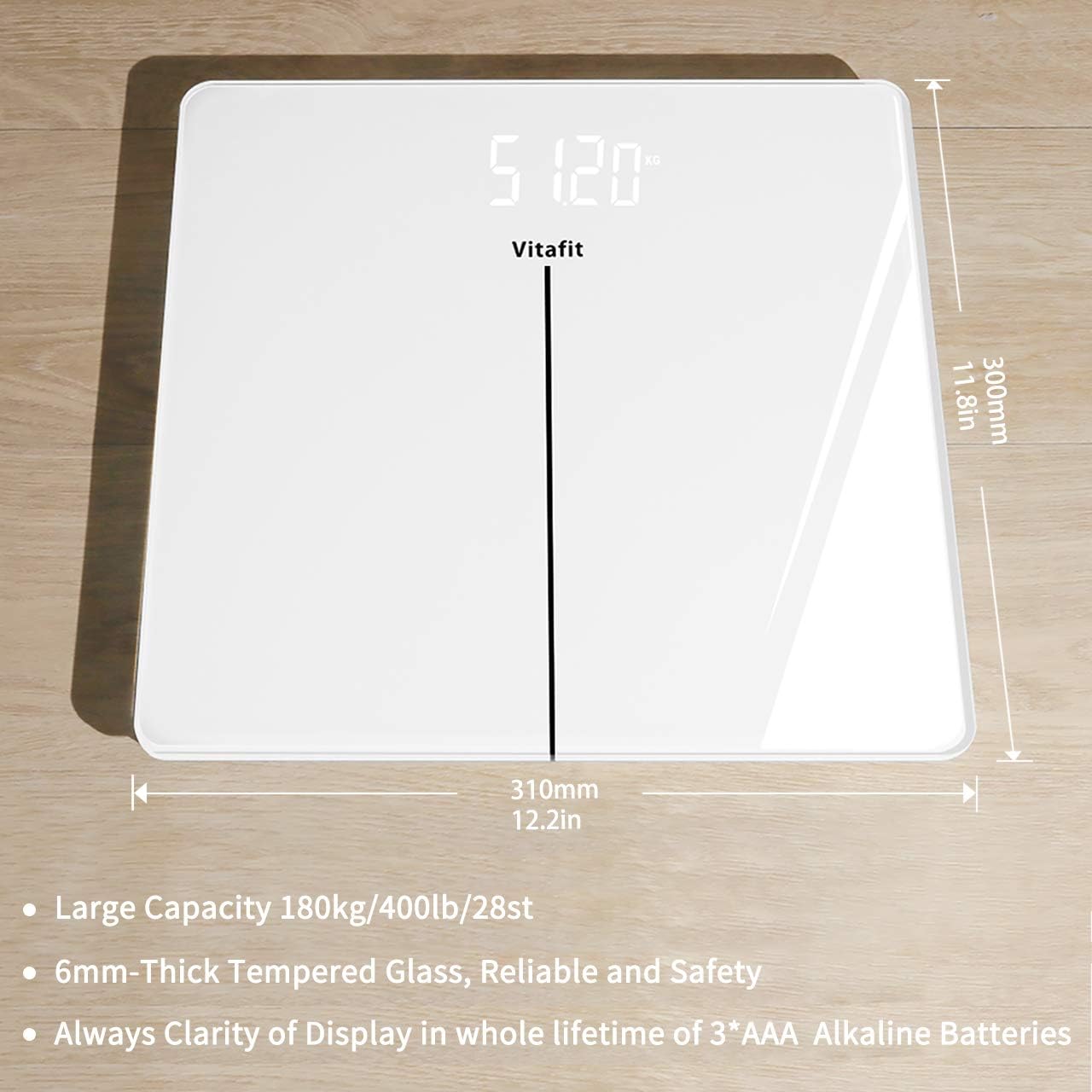Vitafit Digital Body Weight Bathroom Scales Weighing Scales with Step