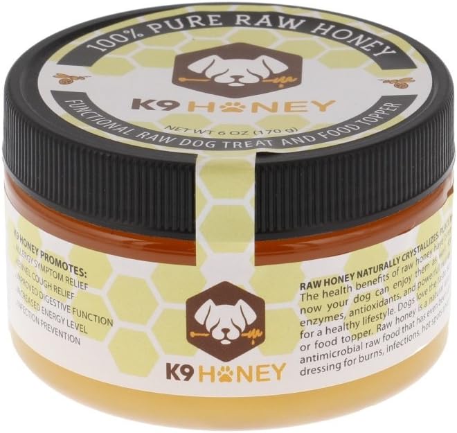 K9 Honey - 100% Pure Raw Honey Functional Raw Dog Treat and Food Topper, 6 oz.