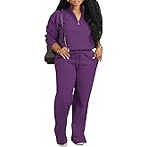 Adogirl Womens 2 Piece Outfits Lounge Sets Fall Half Zip Sweatshirt and Jogger Pants With Pockets Matching Set Tracksuit