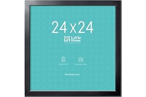 LaVie Home 24x24 Picture Frame, Square Poster Frame with High Definition Plexiglass, Horizontal or Vertical Wall Gallery 24 x 24 Frames Suitable for Photos, Artworks, Posters,Puzzle, Black 1pc
