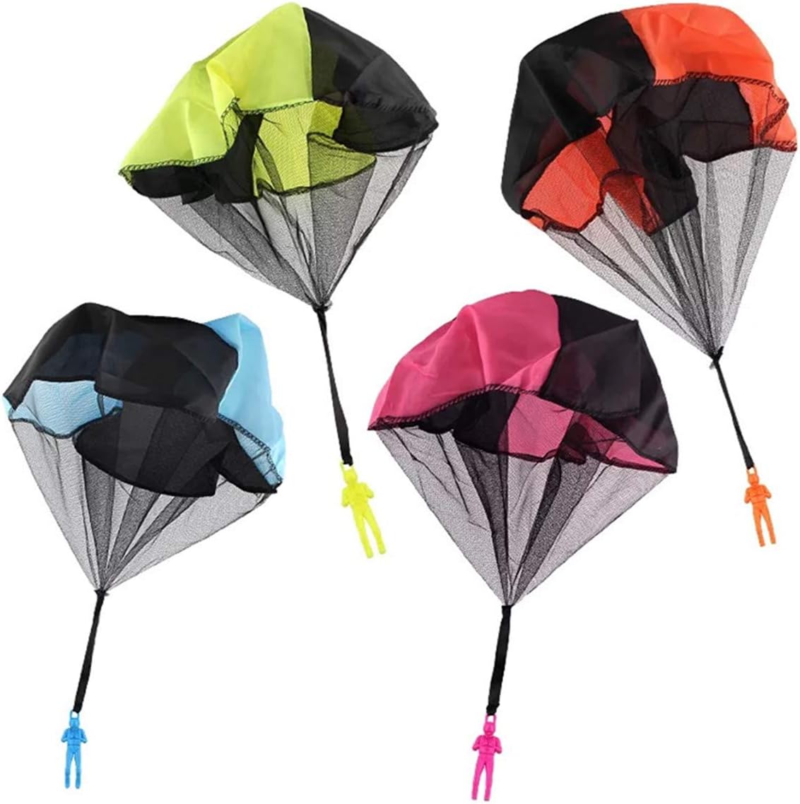4pcs Hand Throw Parachute Men Creative Tangle Free Fly Parachute Soldiers Toy Multi-Color for Children Adults