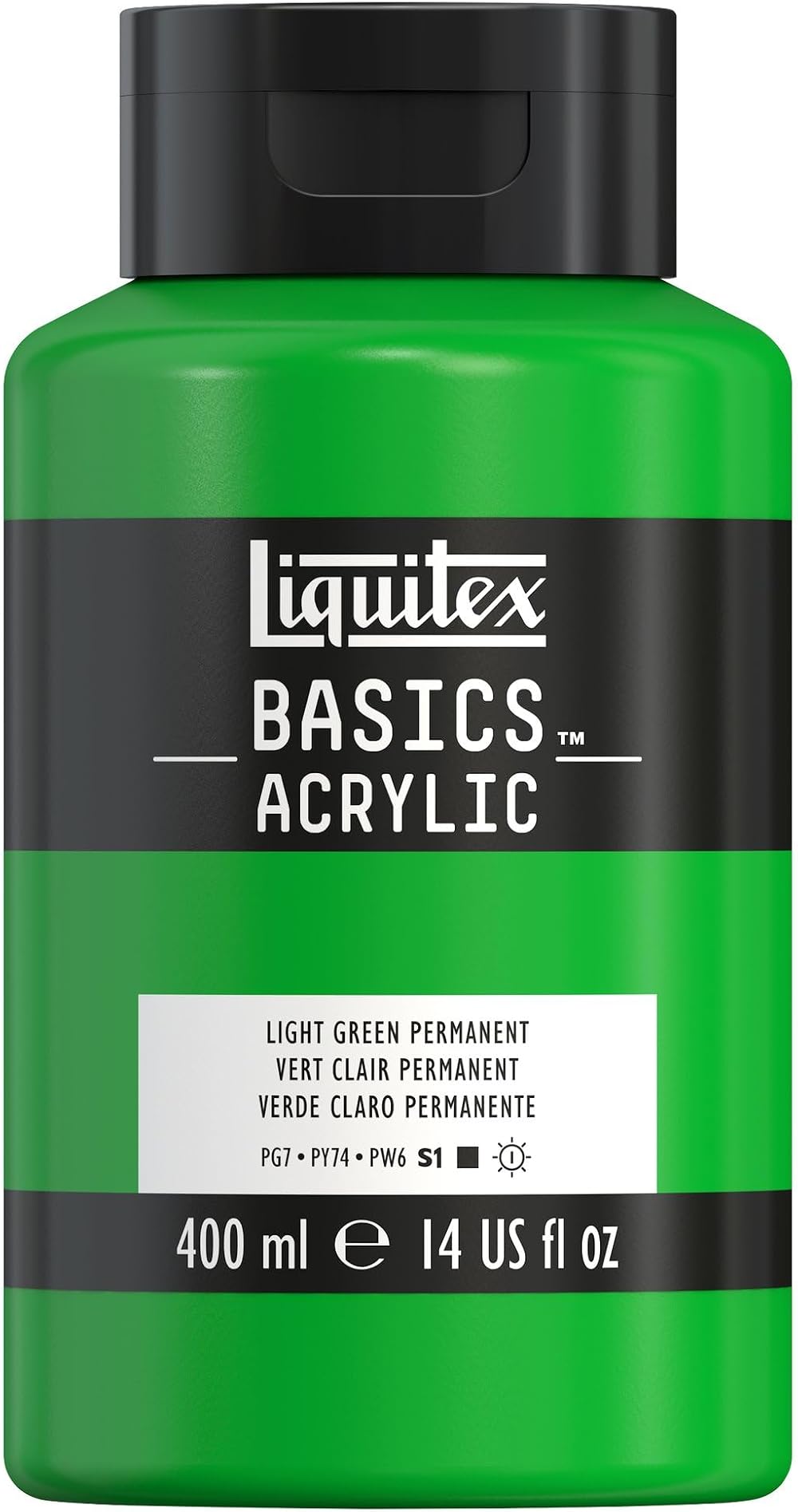 Liquitex Basics Acrylic Paint Light Green Permanent 400 ml Bottle
