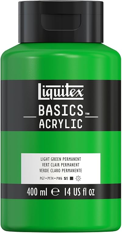 Liquitex Basics Acrylic Paint Light Green Permanent 400 ml Bottle