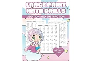 Large Print Math Drills Addition and Subtraction: Arithmetic Workbook 1st Grade
