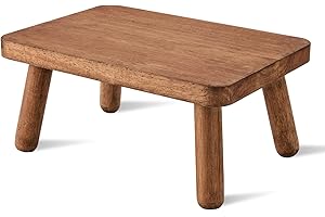 JUJIAFU Wooden Step Stool Anti-Slip Step Stools for Adults Heavy Duty Stepping Stool Kitchen Step Stool for Adults One Step Stool for Office, Bedroom, Garden, Bathroom (6.3" High)