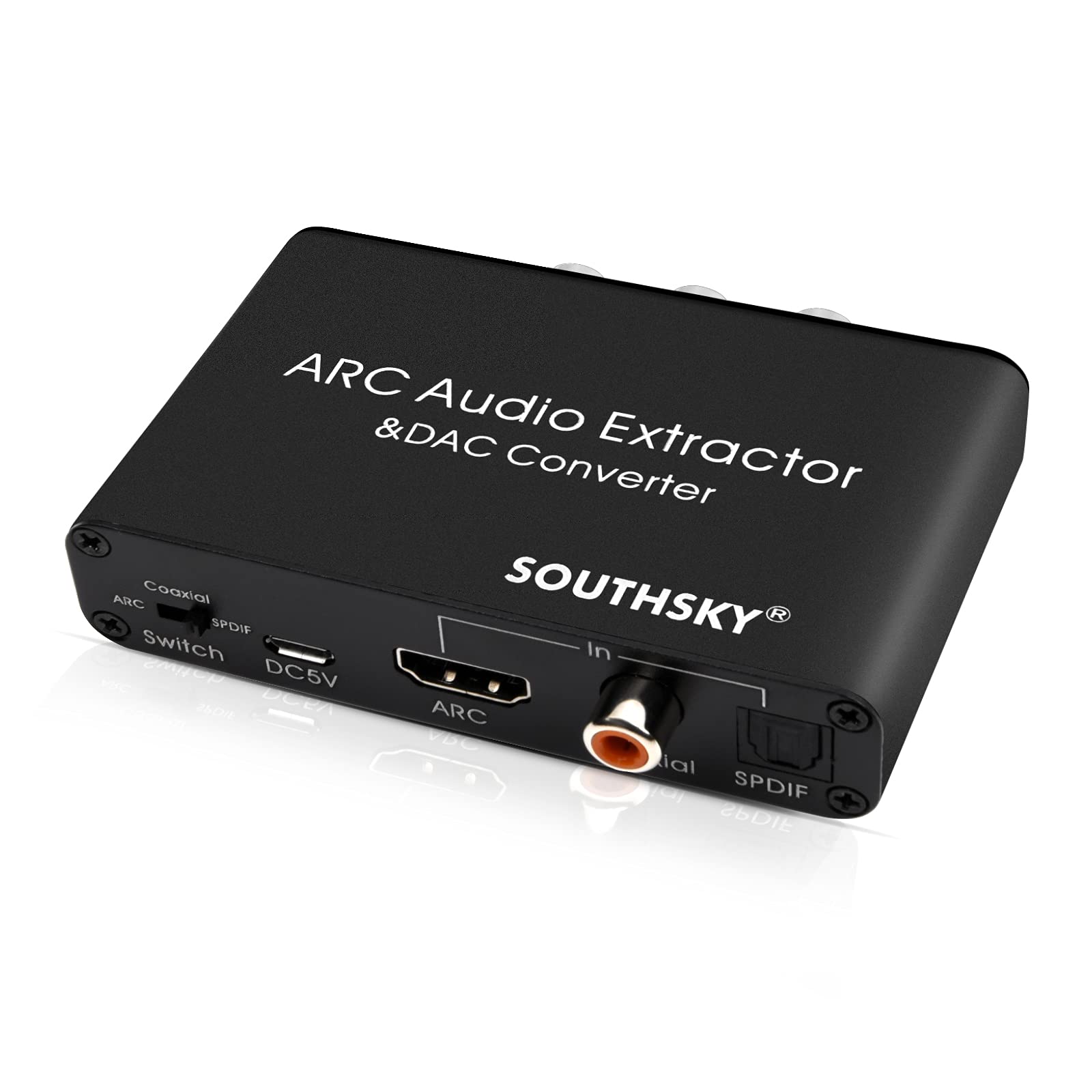 SOUTHSKY 192KHz DAC Converter,HDMI ARC,Bidirectional Optical Coaxial,Audio Extractor to SPDIF Coaxial 3.5mm Jack L/R RCA Adapter,CEC Volume Adjustable