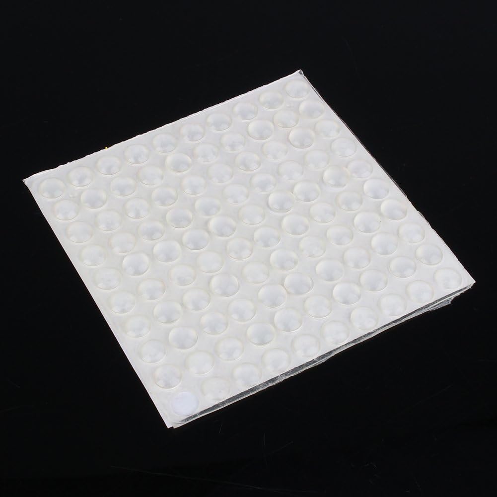 Akozon Bumper Sticker, 100Pcs Self-Adhesive Silicone Feet Semicircle Bumpers Door Furniture Pad 8x2.5mm - Image 5