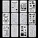 JPSOR Stencil Supplies, 24 Painting Stencils and 12 Colored Fineliner Pens，DIY Drawing Templates Plastic Planner Stencils for Journal, Notebook, Diary, Scrapbook