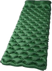 Weanas Camping Sleeping Pad, Waterproof Inflatable Camping Pad with Pillow and Storage Bag, Ultralight, Compact Air Mattress for Hiking, Backpacking, Traveling (Army Green)