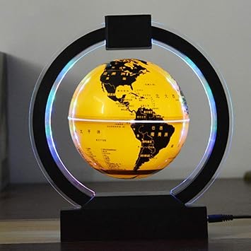 Amazon Co Jp グローブ世界球地図カラーledライト6インチ反重力磁気サスペンション回転世界地図ギフト装飾 スポーツ アウトドア