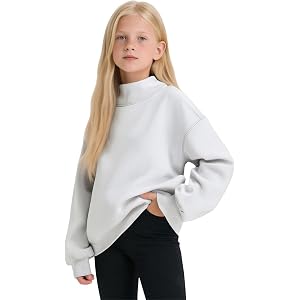 Mock Neck Sweatshirt for Girls Turtleneck Sweater Long Sleeve Pullover Tops | Back To School Outfits,3-16 Years,Cute Preppy M