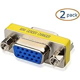 Aketek DB New 15 HD/DB/15 VGA/SVGA KVM Gender Changer Adapter Female to Female(F-F) - 2 Pack