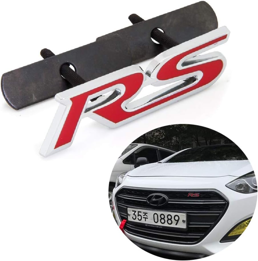 Amazon 汎用 Rs フロントグリル バッジ 立体 レーシング 車 車用 デカール シール かっこいい 文字 ロゴ おしゃれ 英語 バイク ガーニッシュ 車 バイク