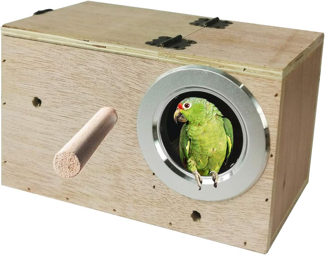 Hamiledyi Parrot Breeding Nest Box Bird Nest Warm Bird Incubator Wood ... - Aviary Nesting Box For Parrot Cage