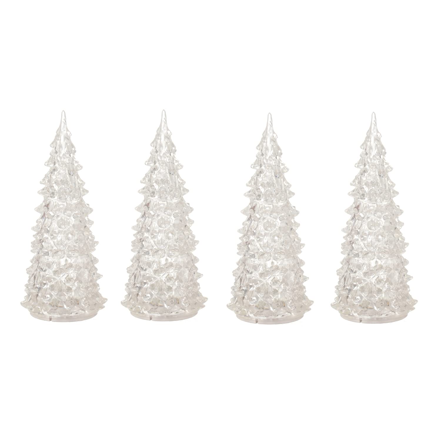 Lemax - Crystal Lighted Tree - 3 Color Changeable - Small - Set Of 4 - B/o (4.5v)
