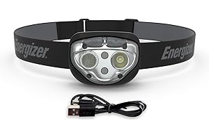 Energizer PRO-400 Headlamp Rechargeable, IPX4 Water Resistant Rechargeable Headlamp, Ultra Bright Multiple Light Modes Head Lamp, Camping, Running, Outdoors, Emergency Light, USB Included