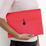 D.RECT Expandable A4 File Organizer 12 Compartments Red view 3