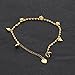 Fate Love Heart Shape Pendant Twisted Rope Chain Anklet 18k Gold Plated Foot Chain, 8