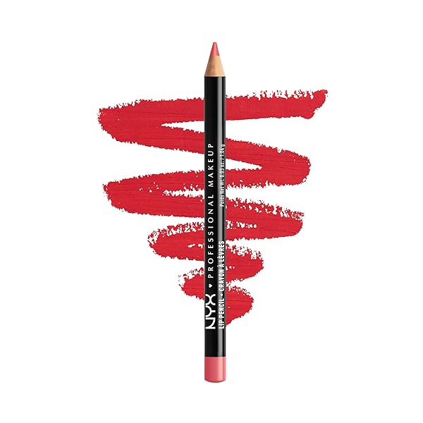 NYX PROFESSIONAL MAKEUP SLIM LIP PENCIL, LONG-LASTING CREAMY LIP LINER – HOT RED