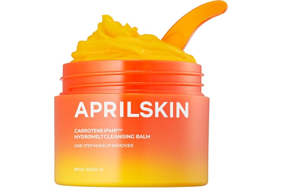 APRILSKIN Carrotene IPMP Hydromelt Cleansing Balm, 3.04 fl.oz, Noncomedogenic, Grapefruit Peel Oil, O-Cymen-5-Ol helps reduce blackheads & breakouts, for sensitive & oily skin, Korean Skincare
