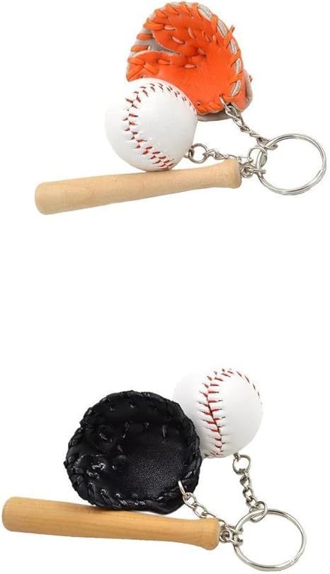 Amazon Co Jp キーホルダー キーリング ミニ野球 グローブ バット 装飾 ギフト アクセサリー 2個入 ホーム キッチン